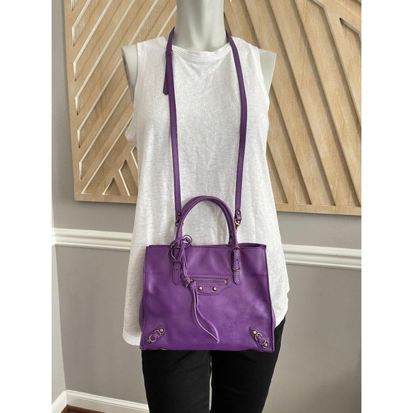 Balenciaga Handbags - BALENCIAGA Mini Papier A4 Purple Leather Crossbody